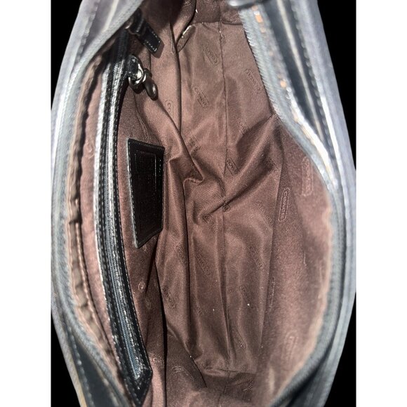 VTG Coach Mercer Shoulder Bag 7406 Black Euro Twill Leather Gunmetal Y2K Handbag - Picture 9 of 10